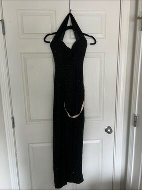 la rochette embellished bandeau cowl neck maxi dress in black Quick Buy La Rochette Embellished Bandeau Cowl Neck Maxi Dress in Black